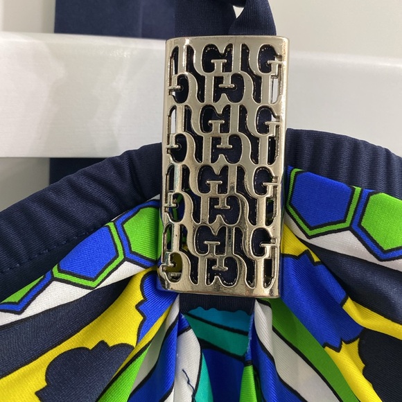 Tara Grinna mod print ( Pucci like) bathing suit top size 38/medium - Picture 3 of 11